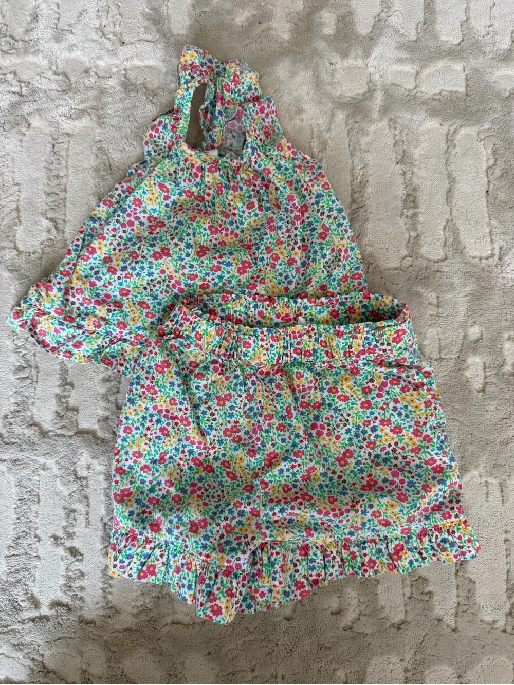 GAP Floral Two-Piece Set in White, Pink, Green, Yellow, Blue
